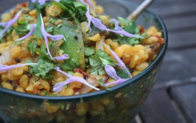 Curried Split Peas with Courgette