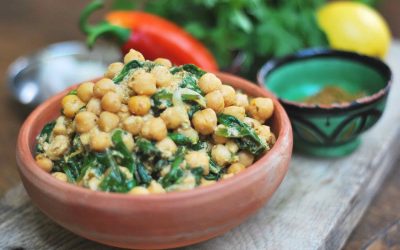 Chickpeas and spinach with chermoula