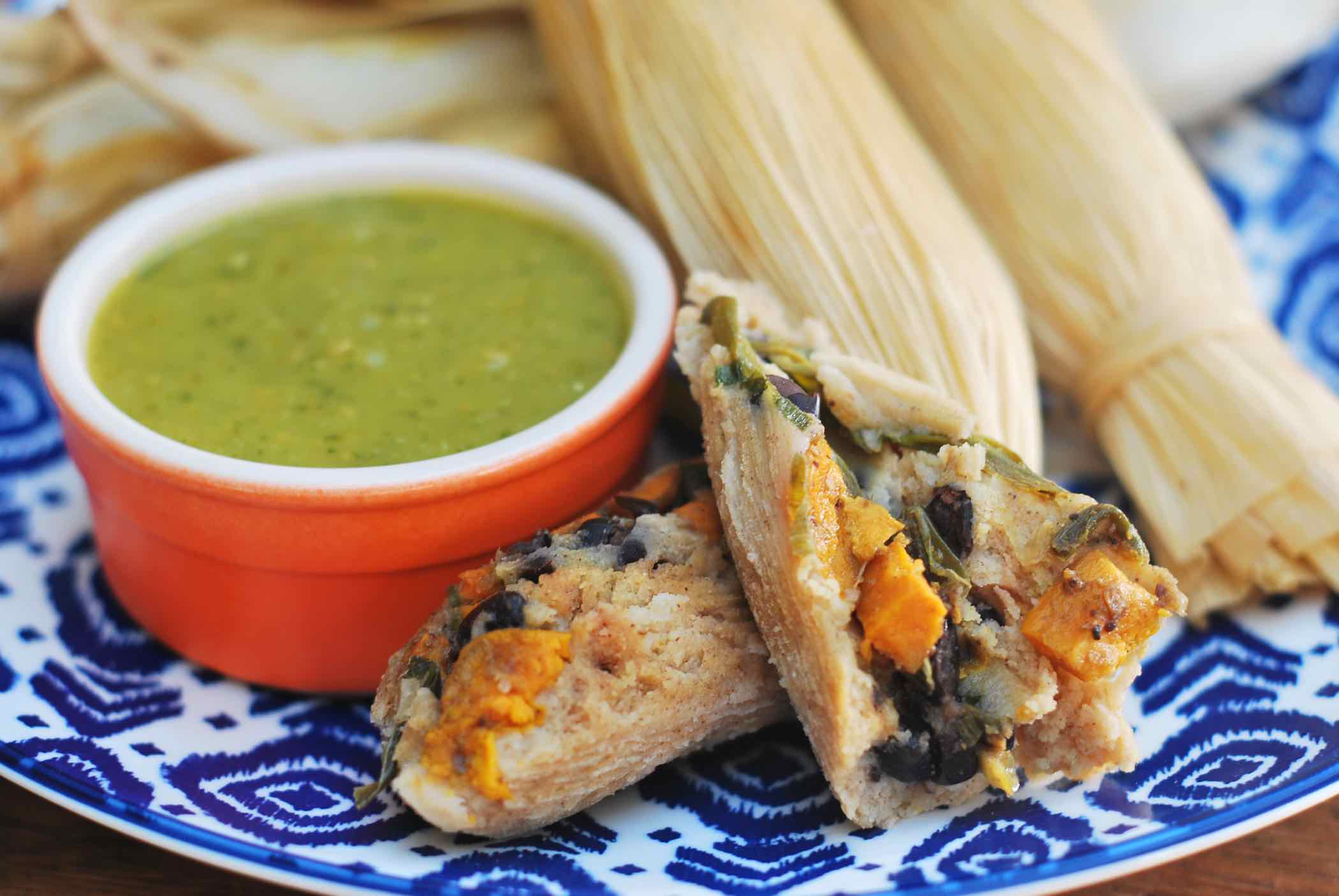 Sweet potato and black bean tamales Natural Cookery School