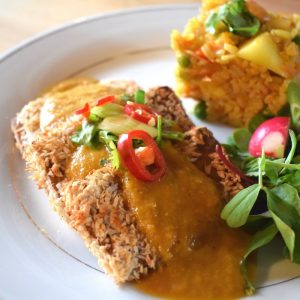 Katsu Curry and Pineapple Fried rice (gf option available)