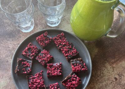 Power brownies & green smoothie